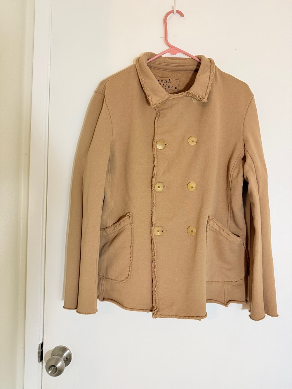 Frank & Eileen women Double-Breasted Camel cotton Coat